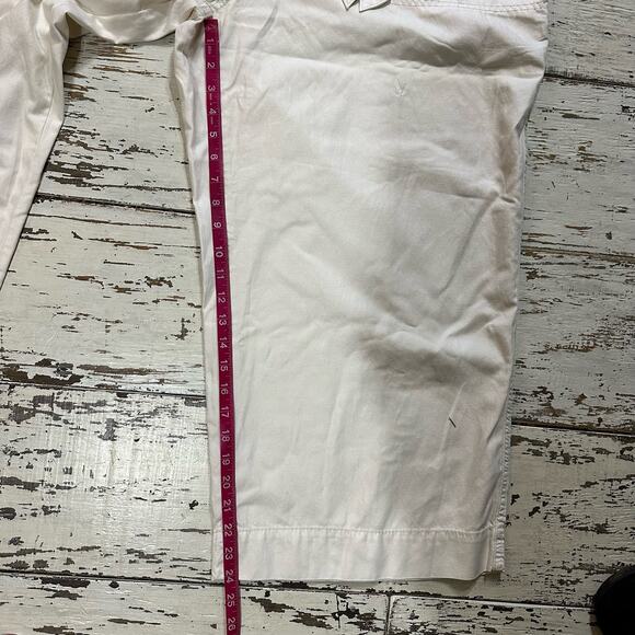 Wide Leg High Rise Cropped Offwhite Cream Colored Pants Size 20 - Picture 7 of 8